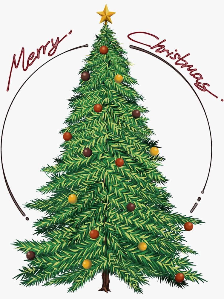 Sticker Merry Christmas Tree