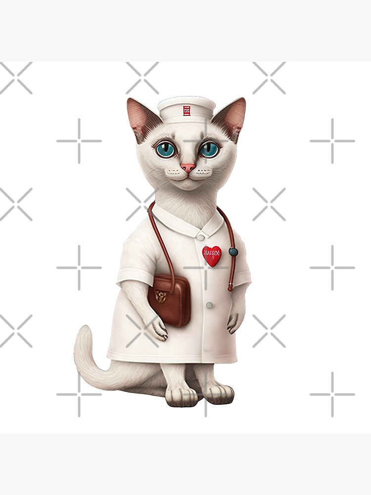 Cat dressed cheap as nurse