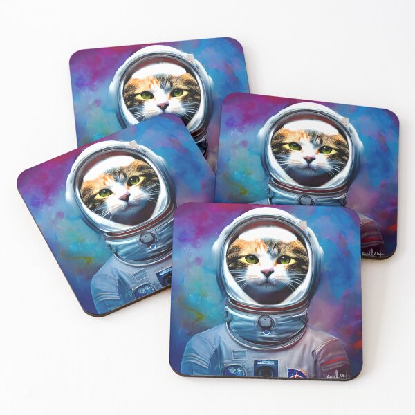 Aperçu de l'œuvre peinture d'astronaute de chat #24 créée et vendue par supeart.