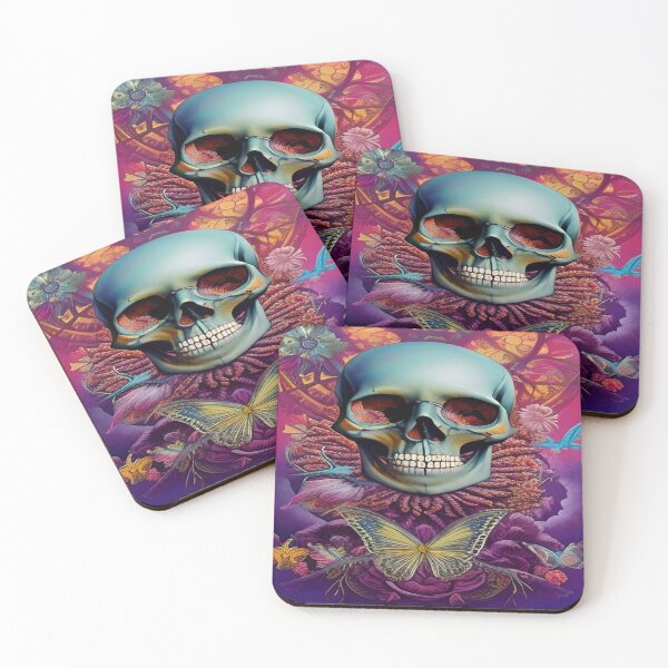 Item preview, Metaphysical Floral Skull バラ Arcana Colorful Realm Art Bohemian Style designed and sold by ValleyDream.