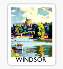 Windsor castle, Great Britain, vintage travel poster Sticker