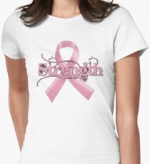 Strength Pink Ribbon Women's Fitted T-Shirt