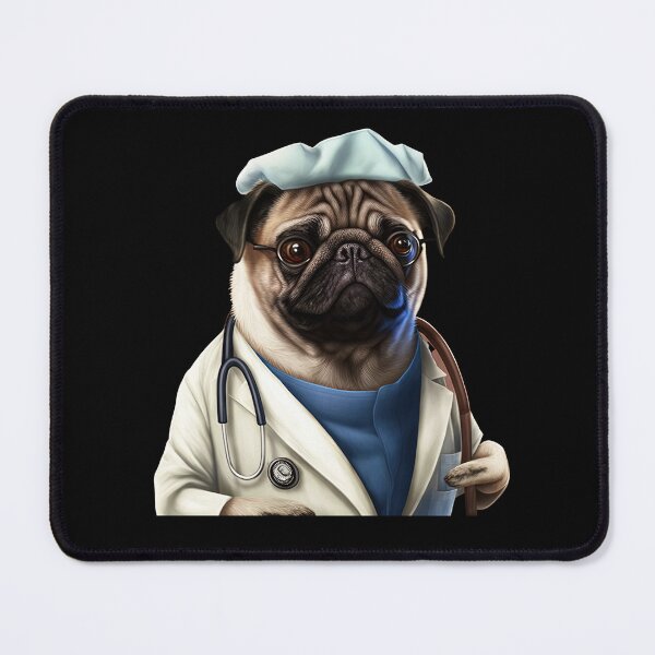 Item preview, Pug doctor dog designed and sold by AnimalArtPhotos.