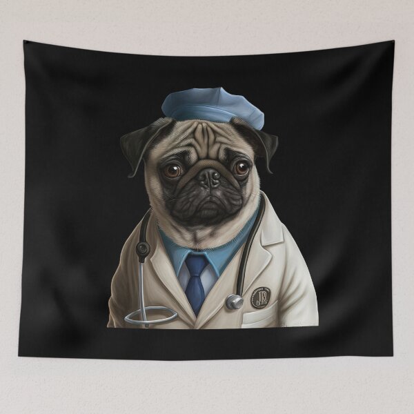 Item preview, Doctor pug designed and sold by AnimalArtPhotos.