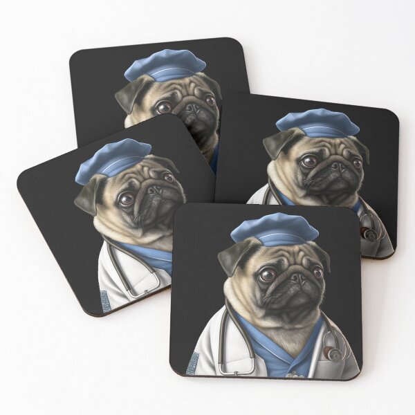 Item preview, Pug dog doctor designed and sold by AnimalArtPhotos.