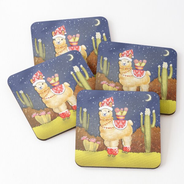 Item preview, Christmas llama in the dark desert night designed and sold by MoTekent.