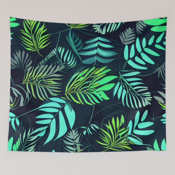 Aperçu de l'œuvre Motif de feuilles vert tropical foncé #14 créée et vendue par supeart.