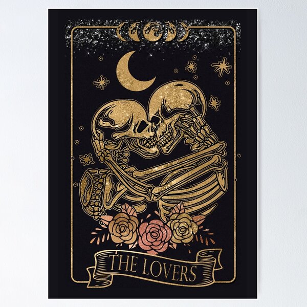 Artikel-Vorschau von Die Liebhaber-Skelett-Tarot-Karte, designt und verkauft von FunckyDesigns.