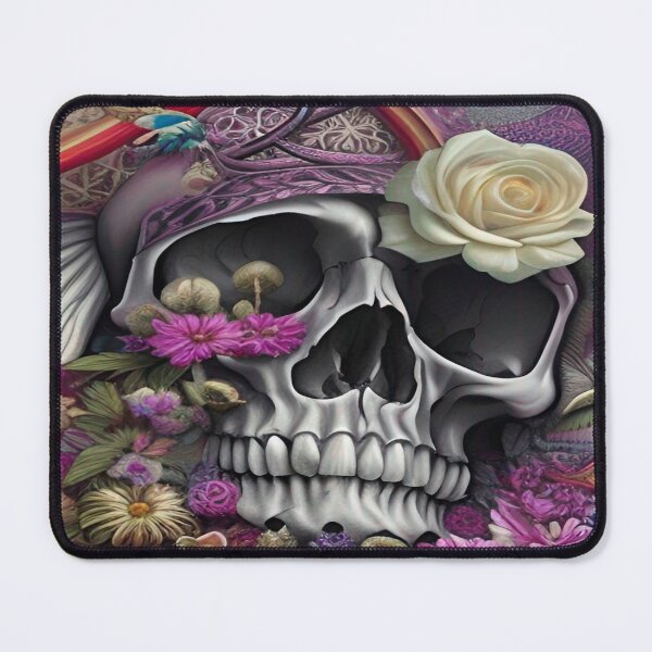 Item preview, Gothic Grunge and Crossbones 3D Turbo Floral Anatomical Spiral Skull designed and sold by ValleyDream.