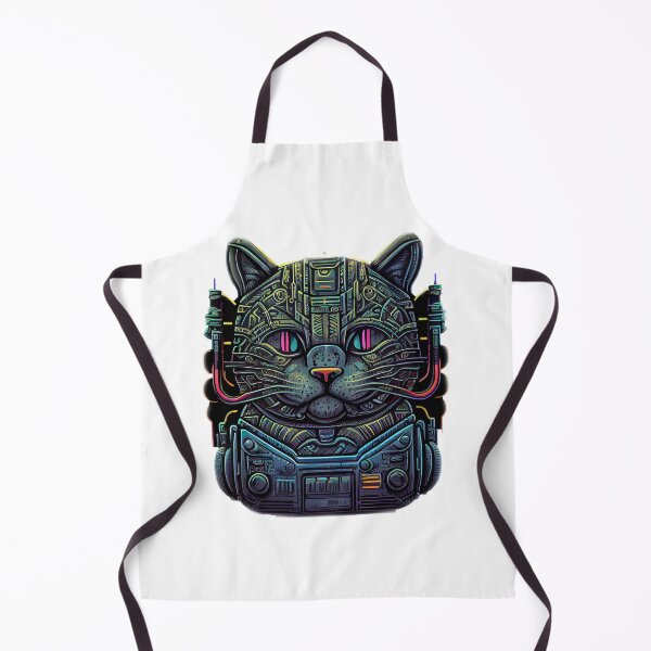 Item preview, Robotic cat and Stranger things abstract flowers scene , sifi, trees, mountains, designed and sold by adee1122.