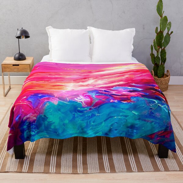 Item preview, thick dense paint pattern knife art - pink blue paint pattern #12 designed and sold by supeart.