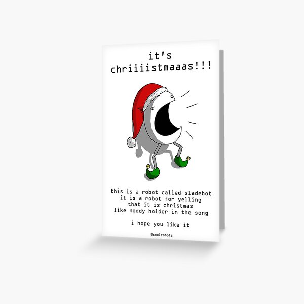 Artikel-Vorschau von Sladebot-Weihnachtskarte, designt und verkauft von smolrobots.