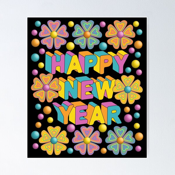 Item preview, Happy New Year Floral Art designed and sold by Ayesha Saleem.