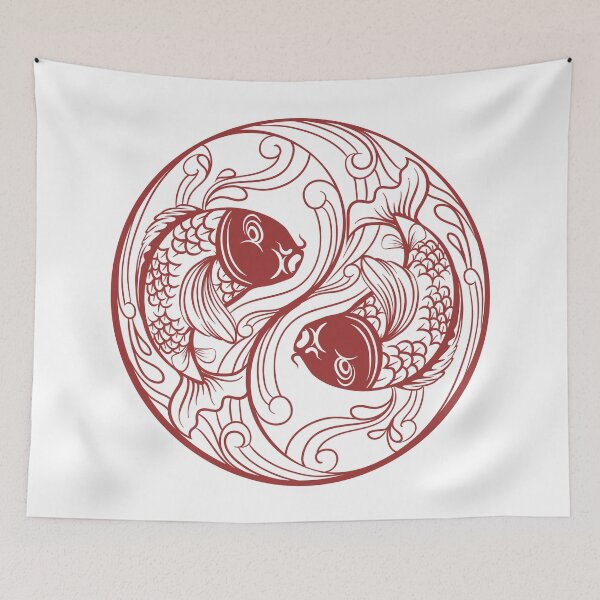 Item preview, 2 Fish Red Print by Zouzounio Art designed and sold by zouzounioart.