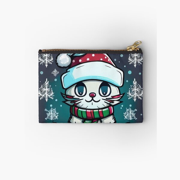 Item preview, Christmas card with a cute cartoon cat designed and sold by XmasPatterns.