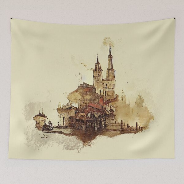 Item preview, Castle watercolor impression designed and sold by etherElric.