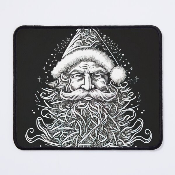 Item preview, Christmas card drawing of Santa in black and white designed and sold by XmasPatterns.