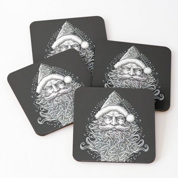 Item preview, Christmas card drawing of Santa in black and white designed and sold by XmasPatterns.