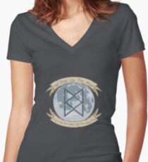 No Dogs On The Moon Women's Fitted V-Neck T-Shirt