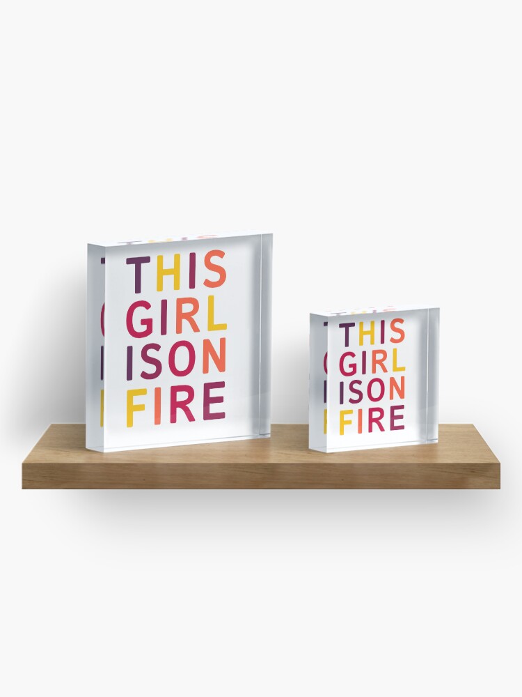 Alternate view of This girl is on fire. Acrylic Block