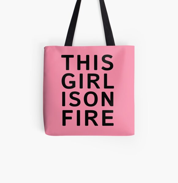This girl is on fire. - Black All Over Print Tote Bag