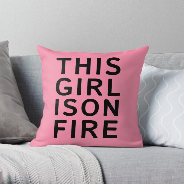 This girl is on fire. - Black Throw Pillow