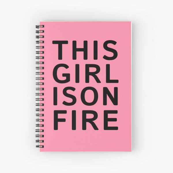 This girl is on fire. - Black Spiral Notebook