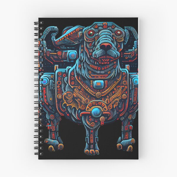 Item preview, Robotic Dog and Stranger things abstract scene , sifi, trees, mountains, designed and sold by adee1122.