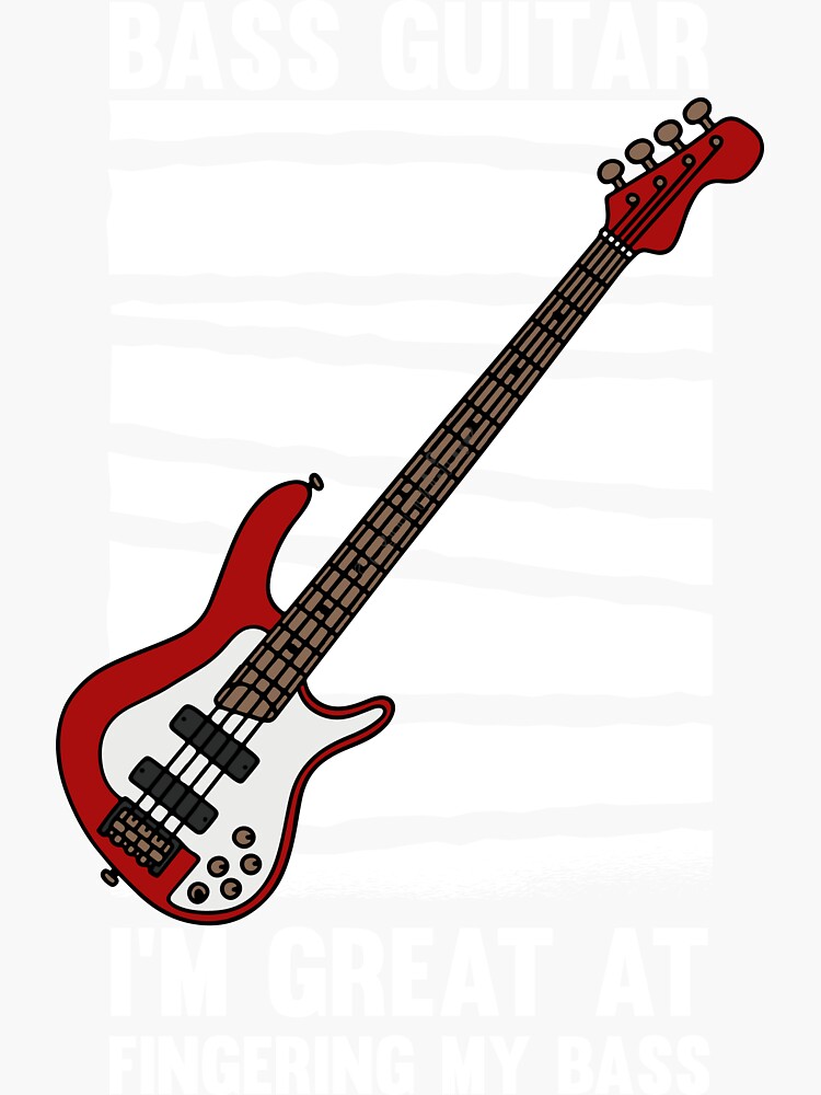 "Funny Bass Guitar Player Graphic Design and Beer Guitarist " Sticker