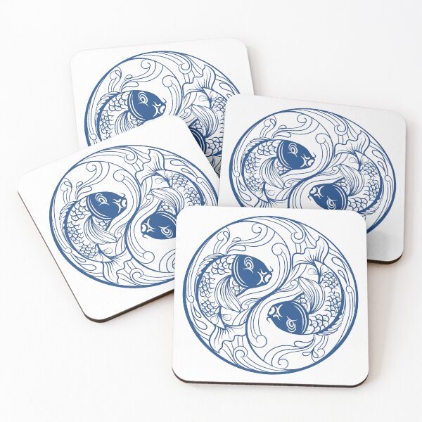 Item preview, 2 Fish Navy Blue, Print by Zouzounio Art designed and sold by zouzounioart.