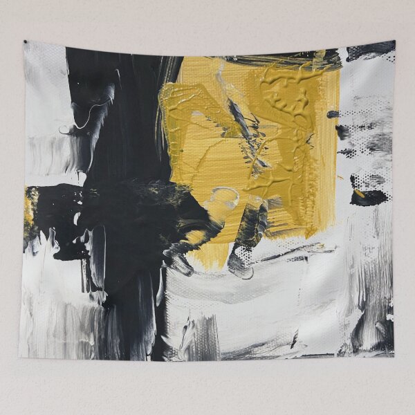 Item preview, Modern minimal abstract black white and mustard designed and sold by Marilena Strambu.