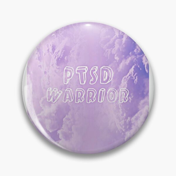 Item preview, PTSD warrior pin purple clouds designed and sold by SophieAlexandra.