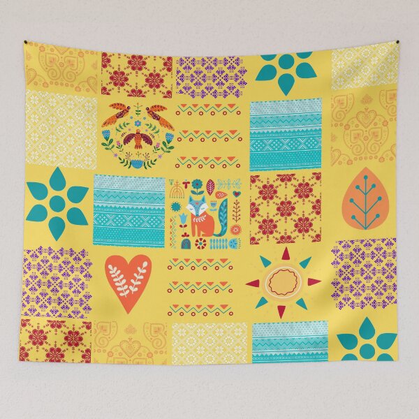 Item preview, Folk Art Blanket designed and sold by Vanessa Hogle.