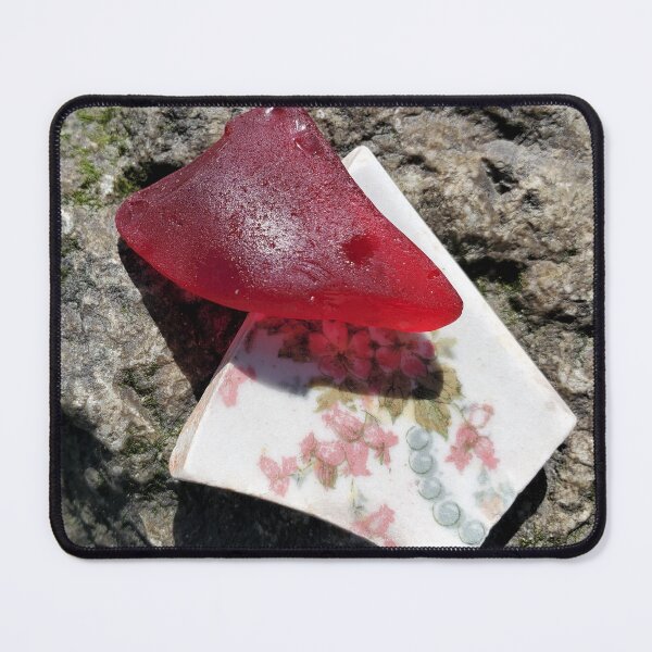 Item preview, Red Seaglass and Pottery Shard designed and sold by SusanSeamaiden.