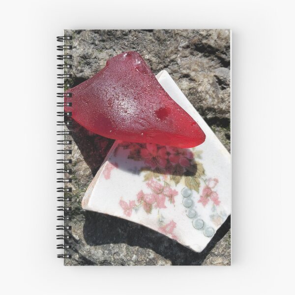Item preview, Red Seaglass and Pottery Shard designed and sold by SusanSeamaiden.