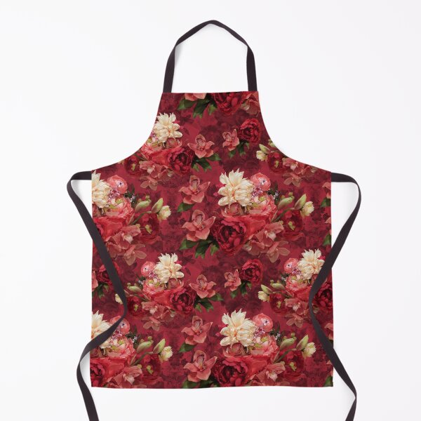 Item preview, Red, Pink and White Flower Arrangement on Deep Blush Red Repeat 5748 designed and sold by Art in My Loft.