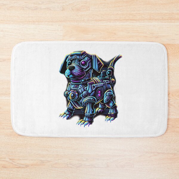 Item preview, Robotic puppy and Stranger things abstract scene , sifi, trees, mountains, designed and sold by adee1122.