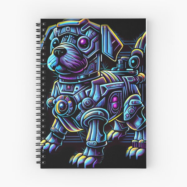 Item preview, Robotic puppy and Stranger things abstract scene , sifi, trees, mountains, designed and sold by adee1122.