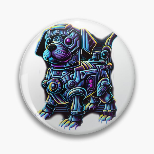 Artikelvorschau, Robotic puppy and Stranger things abstract scene , sifi, trees, mountains, entworfen und verkauft von adee1122.