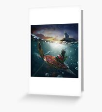 Tarjeta de felicitación "La lección de buceo"