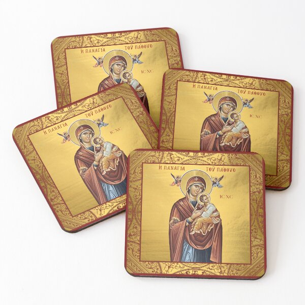 Item preview, Virgin Mary Theotokos Icon Gold designed and sold by Yiorgos Designs.