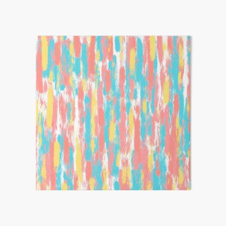 Peach and Aqua Oil Paint Stripes Art Board Print