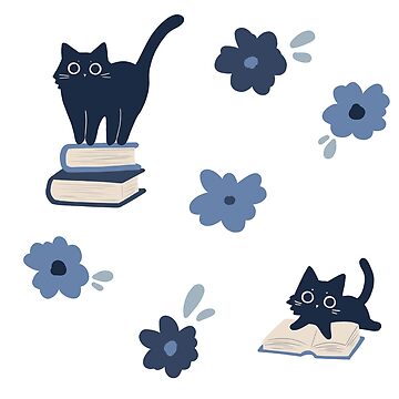 Artwork thumbnail, cats, books and flowers set by indiebookster