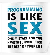 Programming is Like Sex - Funny Programming Jokes - Light Color Poster