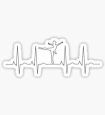 Ballet Dancer EKG ECG Heartbeat Ballerina Dancer Dancing Tee Sticker