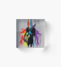 Surrealism man guitarist Acrylic Block