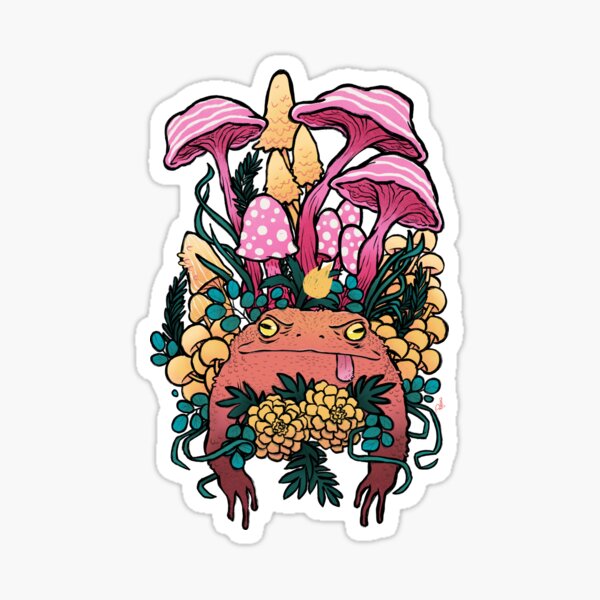 King toad in the land of the mushrooms Sticker