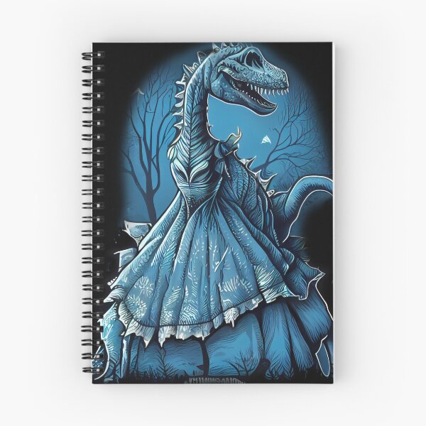Item preview, funny dinosaur_in_dress_linen_and_light_steel_blue and Stranger things abstract scene , sifi, trees, mountains, designed and sold by adee1122.