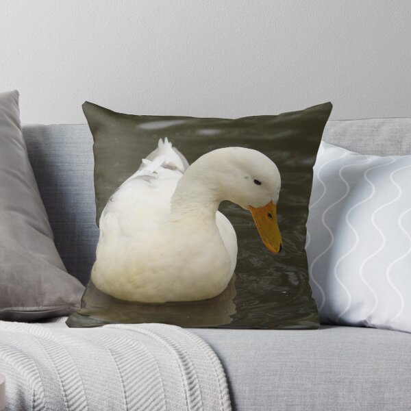 Little White Duck Throw Pillow