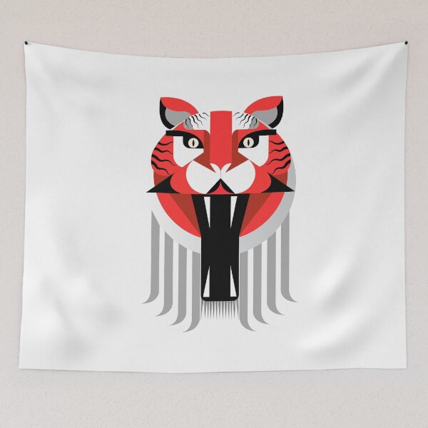 Item preview, Minimal Tiger Face T shirt, sleeveless tops  designed and sold by vikyky.